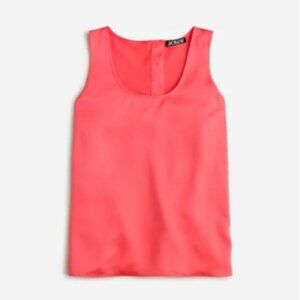 J.Crew Sleeveless Shell Top Sleeveless in Everyday Crepe, Brilliant Papaya Large